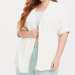 Torrid White Lurex Lounge Cardigan